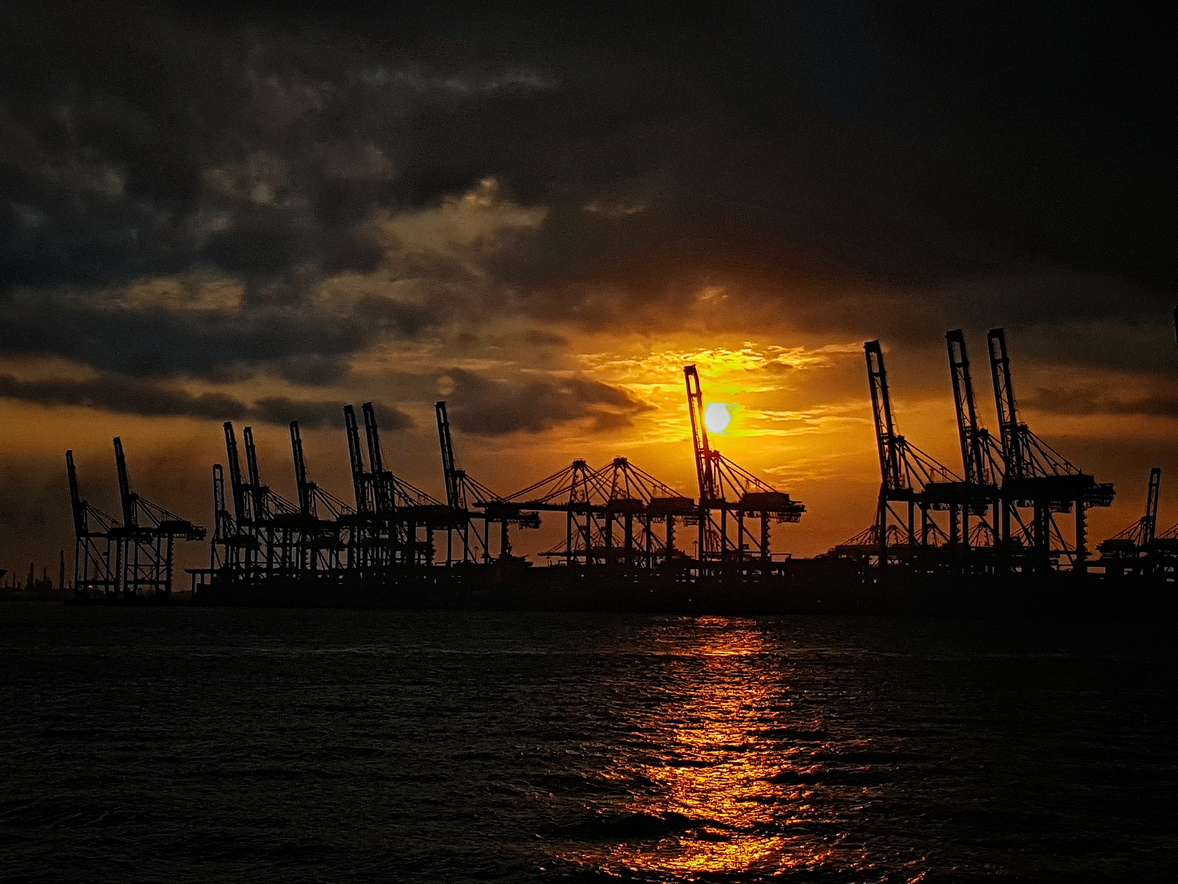 Dusk at Singapore's port