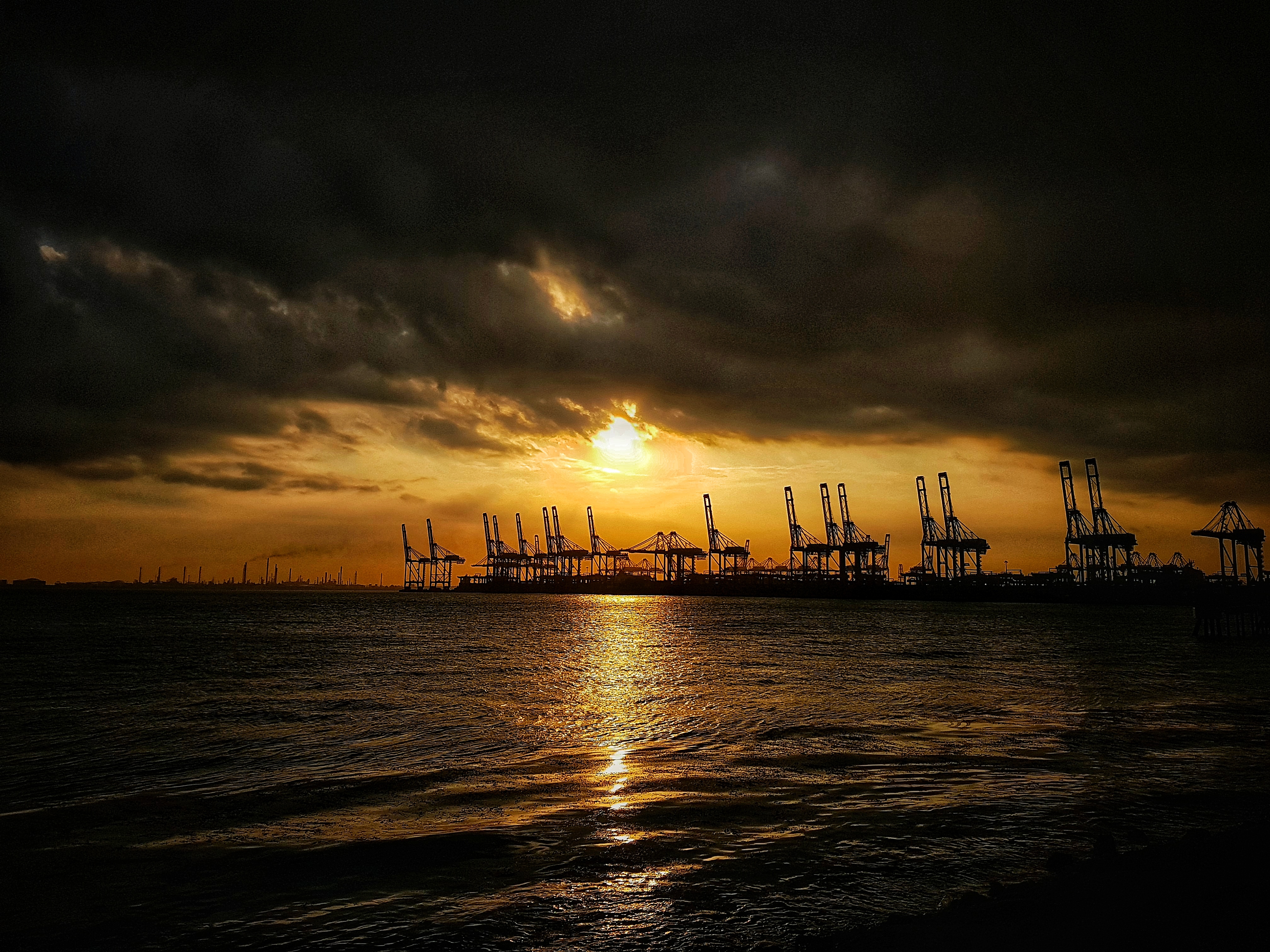 Dusk at Singapore's port